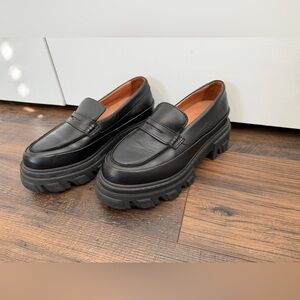 GANNI Women’s Chunky Black Loafers Size 36EU